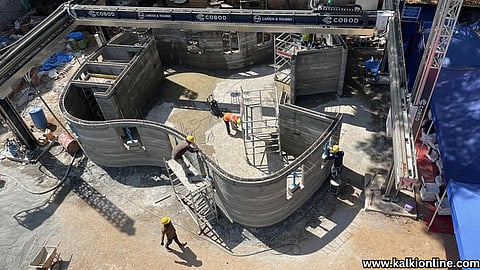A post office built by robots using 3D print technology.