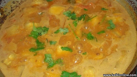 Udupi pumpkin gravy recipe.