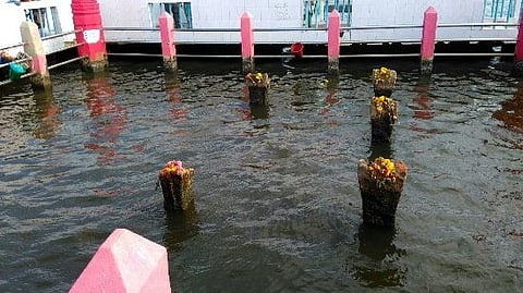 Navagraha statue in the sea