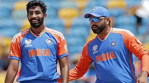 Rohit sharma with Bumrah