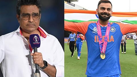 Virat Kohli with  Sanjay Manjrekar
