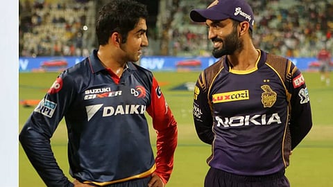 Gautam Gambhir with Dinesh karthik