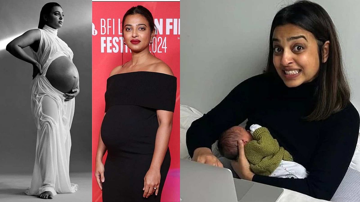 'Baby bump' போட்டோஷூட்: இணையத்தை தெறிக்க விட்ட நடிகை ராதிகா ஆப்தே! 