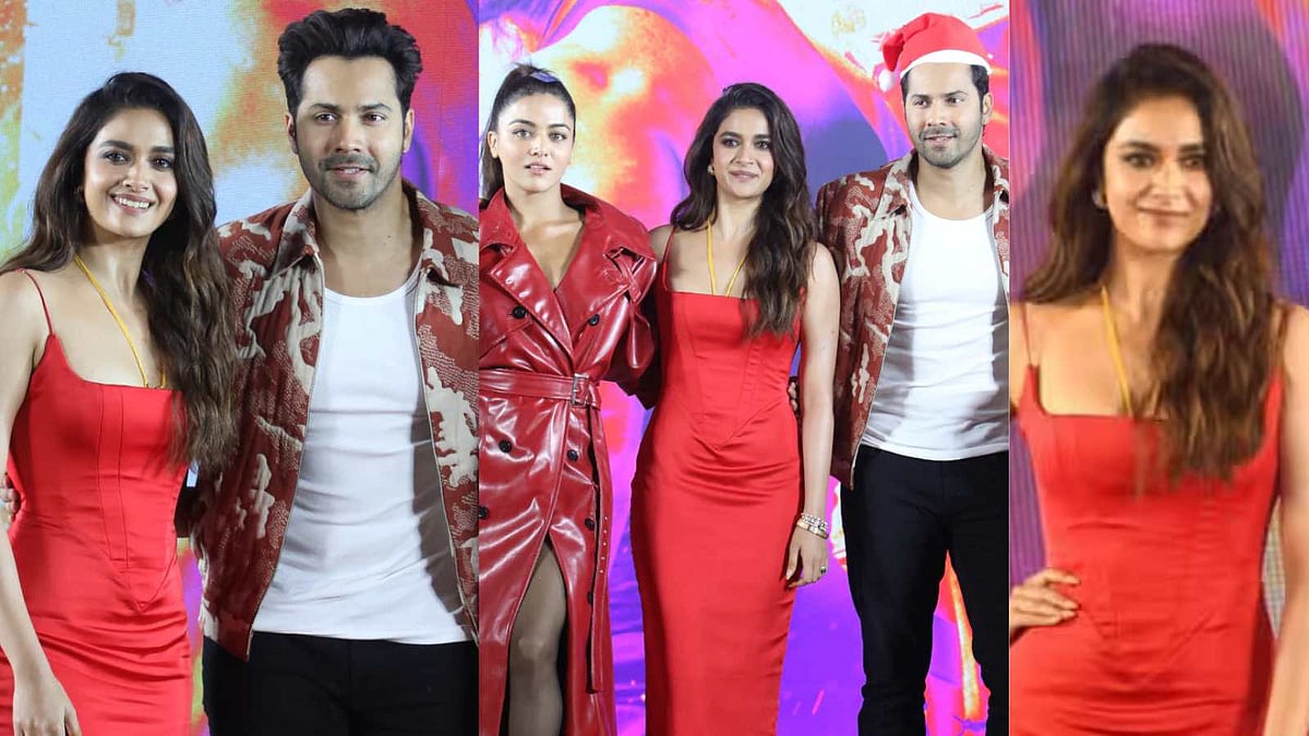 கழுத்தில் புது தாலி... சிவப்பு நிற ஆடையில் தேவதையாக காட்சியளித்த கீர்த்தி சுரேஷ்! புகைப்படங்கள் வைரல்! 