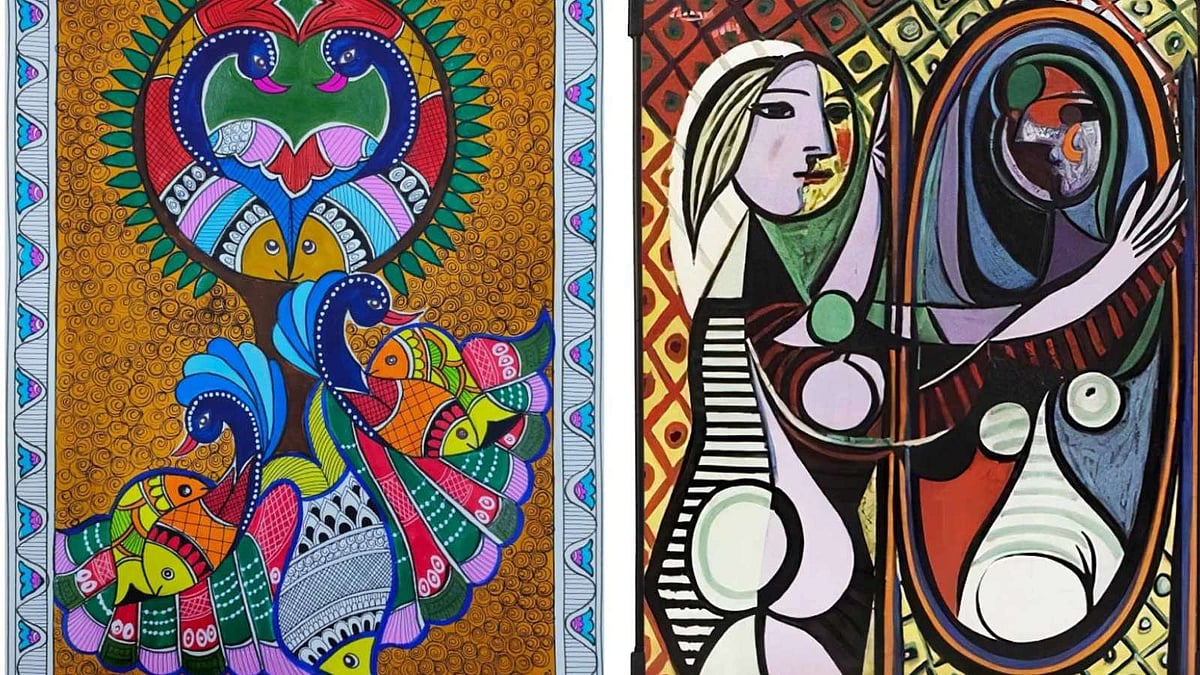 பிக்காசோவின் ஓவியங்களுடன் ஒப்பிடத்தக்க மதுபானி ஓவியப் பாணி!