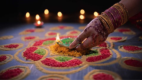 Why are kolams painted in houses and streets during Pongal?