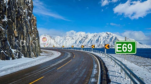 Norway's E-69 highway near the Earth's North Pole!