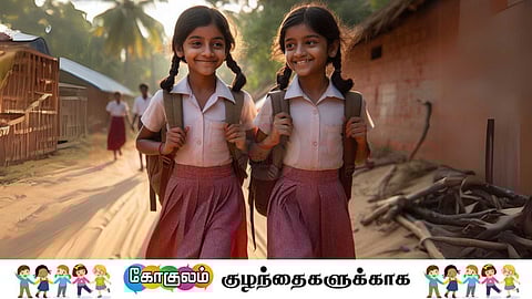 Two school girls