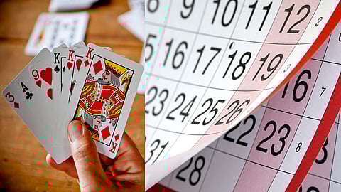 calendar and cards