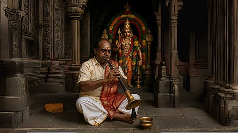 A Man Playing Nadaswaram