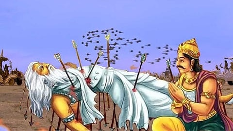 Bhisma with Karna