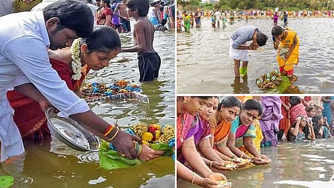 group of couple and women celebrate Aadiperukku 