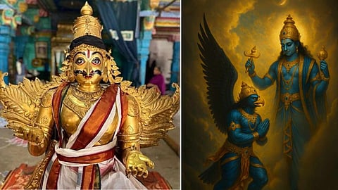 Garuda vahanam with vishnu