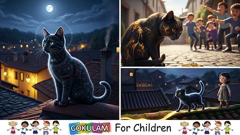 Cat's magical rooftop adventures