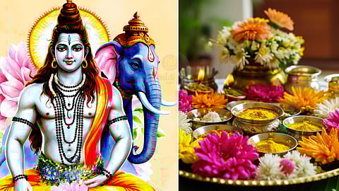 lord shiva and pooja things