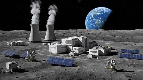Nuclear reactor in moon