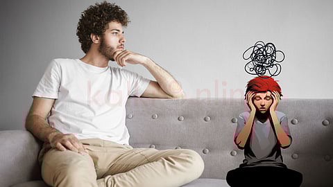 a man suffering from overthinking