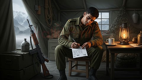 army man write a letter