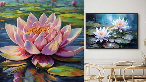 Lotus painting that brings peace of mind