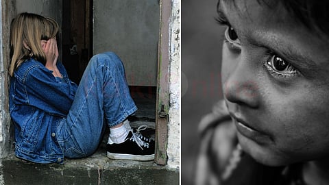 Poor sad children