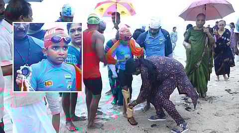 disabled boy swimming record