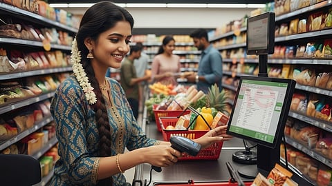 Woman in supermarket