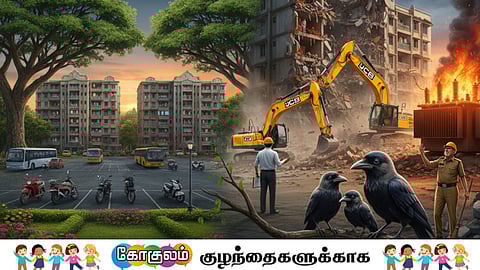 Crows protects their family