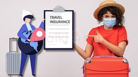 A woman show travel insurance form