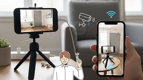 phone became a home security  camera 
