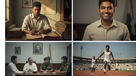 man training to join army