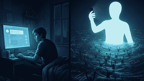 Man chats with AI; users drown in digital glow