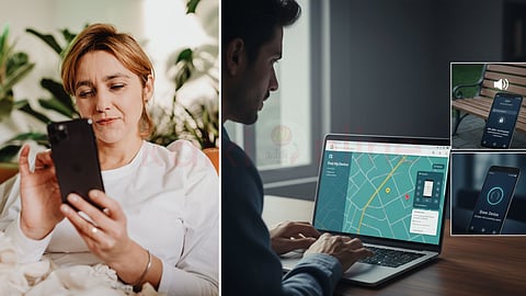 a woman using mobile phone