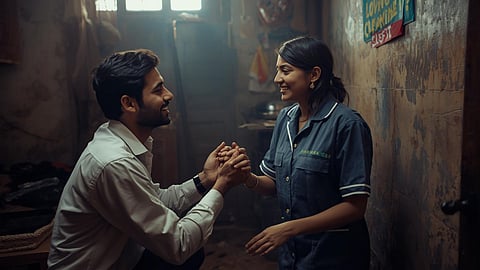 man proposing to woman