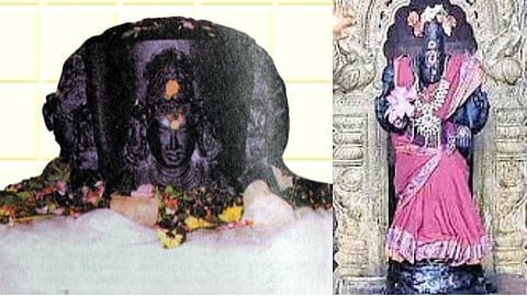 Rajarajeshwarar, worshipped by Kubera