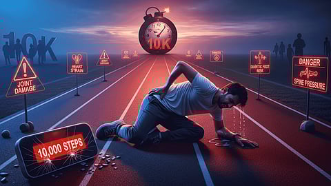 Man collapses as 10,000-step target triggers health dangers