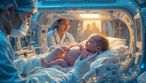 375g micro-preemie fighting for life in advanced NICU care