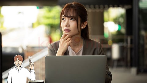 a woman thinking something