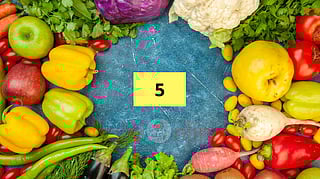 5 colored vegetables