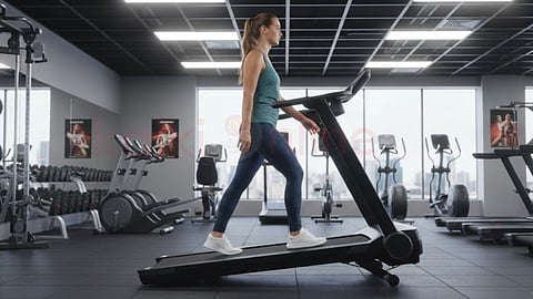 A woman do Incline walking