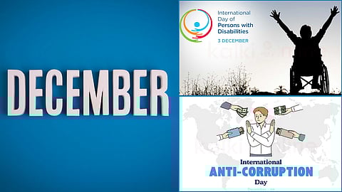 December month, international disability day, Anti Corruption Day