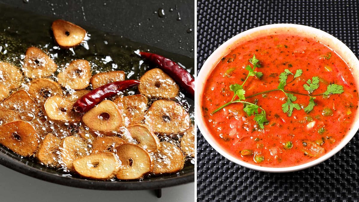 ருசியான கொங்கு தக்காளி குழம்பு & வாழைக்காய் பெப்பர் ஃப்ரை!