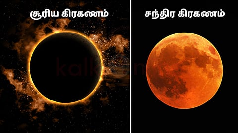 Solar eclipse and lunar eclipse
