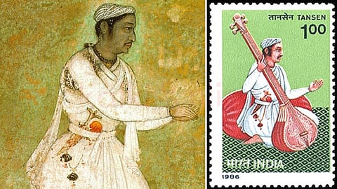 musical genius tansen and Postage stamp