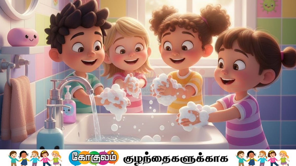 ஏன், எப்பொழுதெல்லாம் கை கழுவ வேண்டும்?தெரிஞ்சுக்கலாமா குட்டீஸ்?