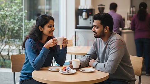 Man and Woman in coffee shop