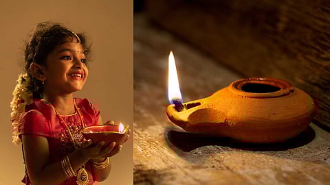 What are the benefits of lighting a lamp with different types of oil?