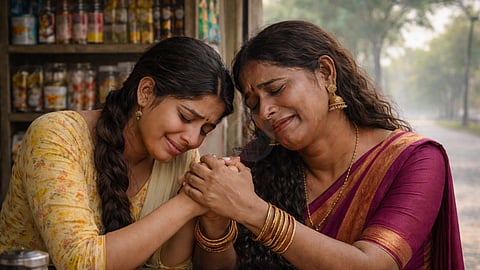 A woman and a transgender crying 