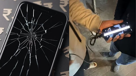 iPhone with broken screen