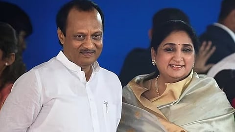 Ajith pawar with his wife