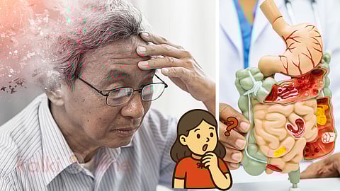 An old man and stomach health